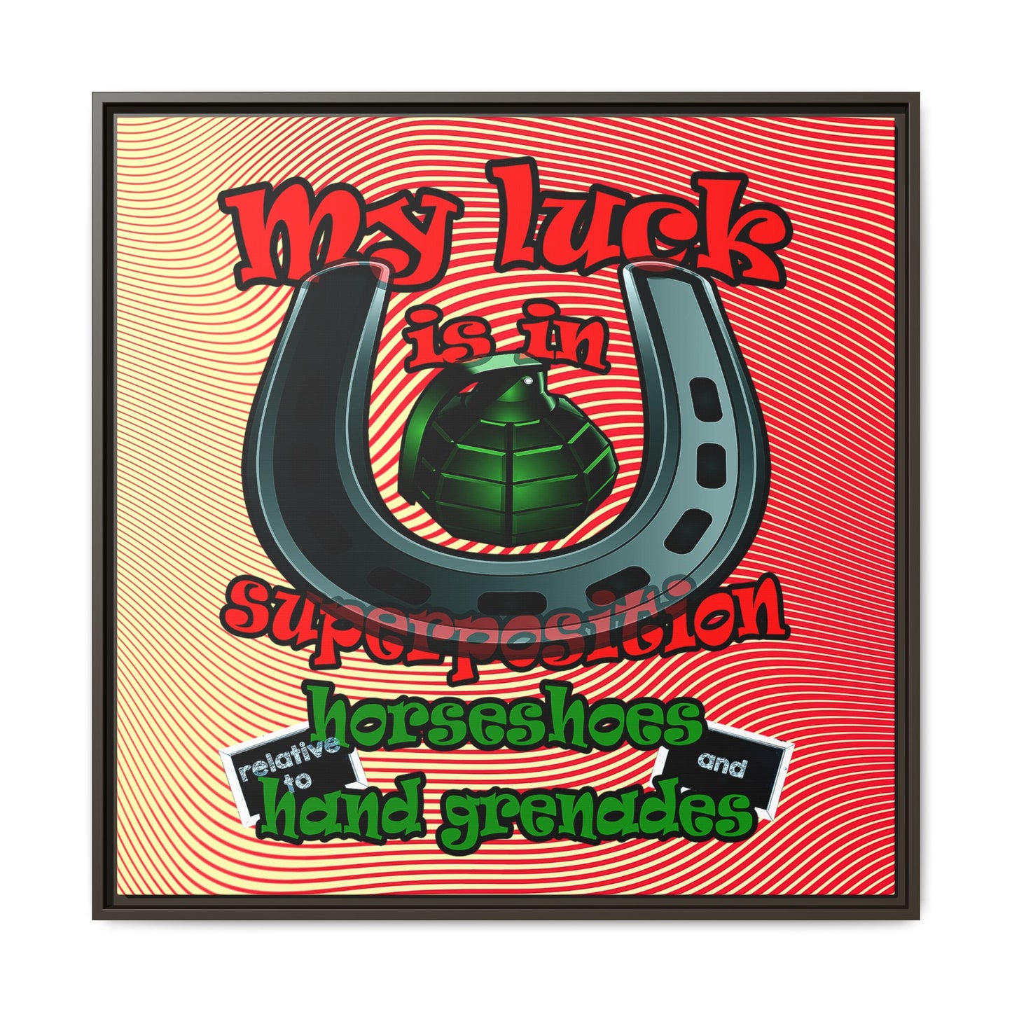 my luck - framed canvas art (yellow-orange wave)