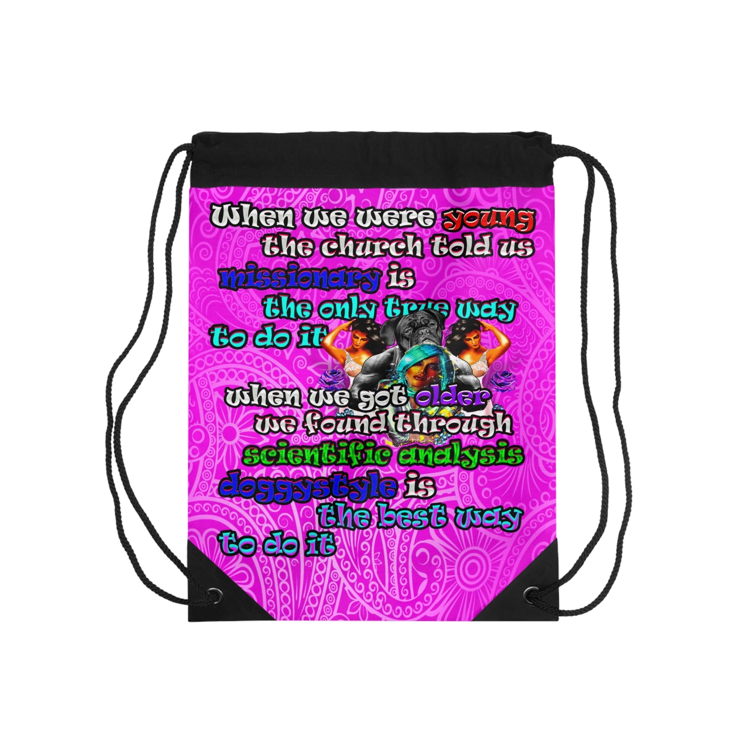 doggystyle - Drawstring Bag (pink swirl)