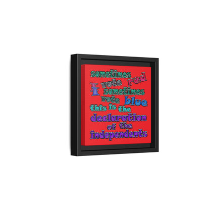 declaration of the independents - framed canvas art (red)