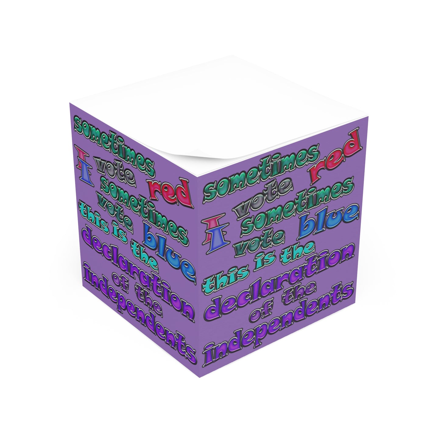 declaration of the independents - note cube (light purple)