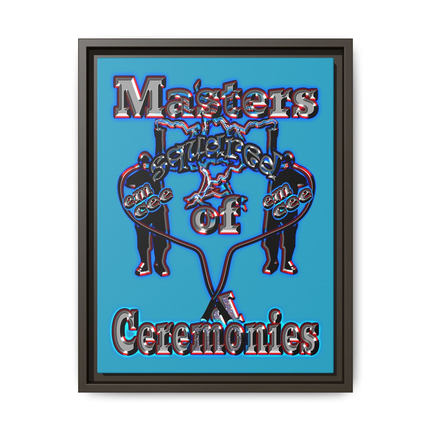 em cee squared - framed canvas art (turquoise)