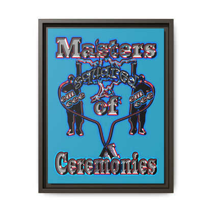 em cee squared - framed canvas art (turquoise)