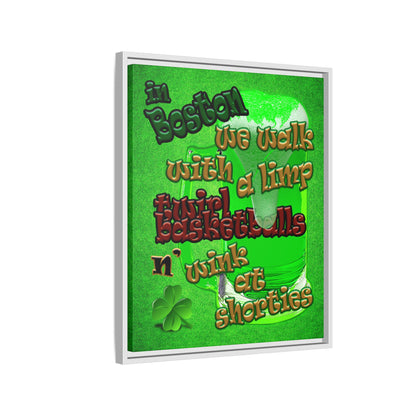 celtics logo - framed canvas art (green turf)