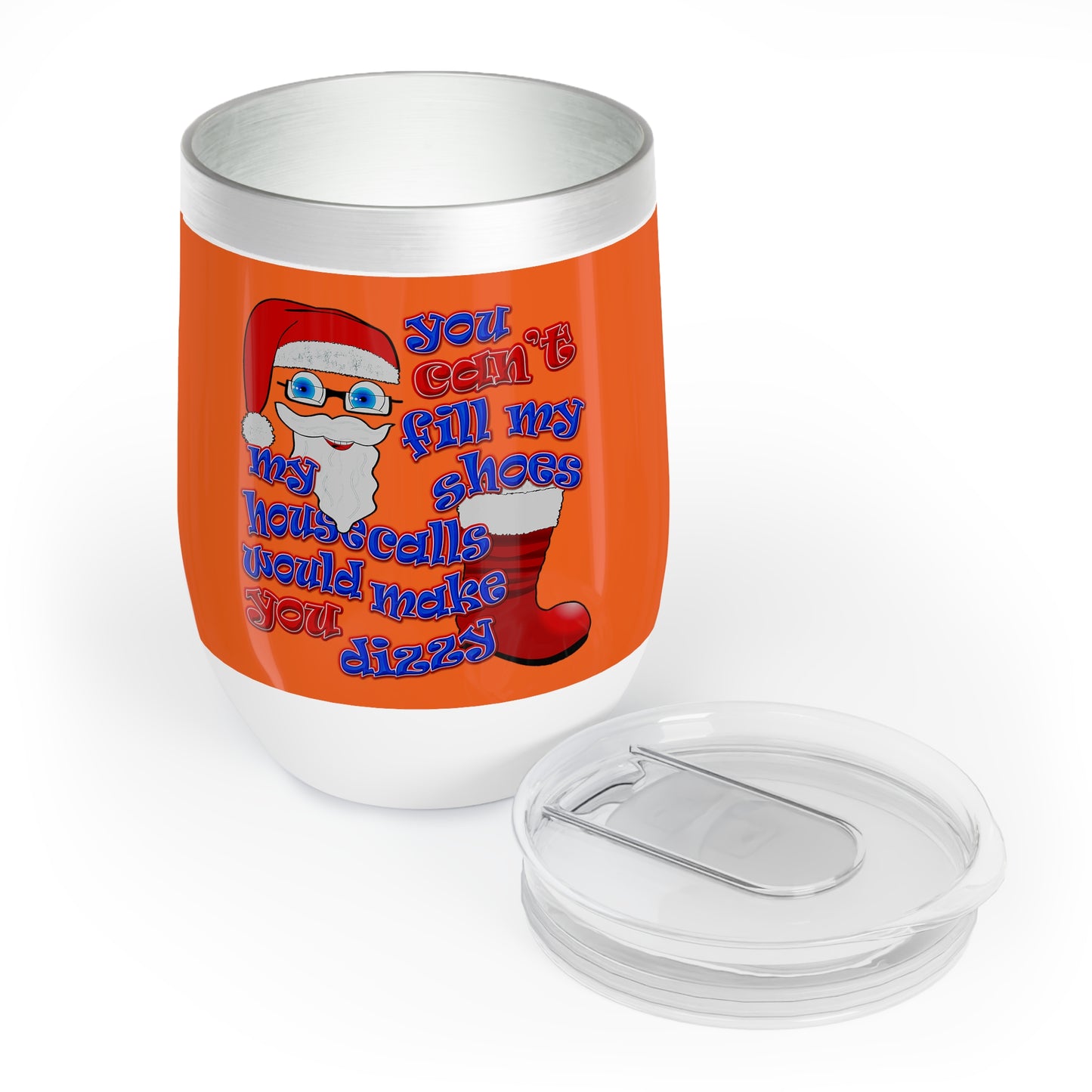 santa's shoes - Chill Wine Tumbler (orange)