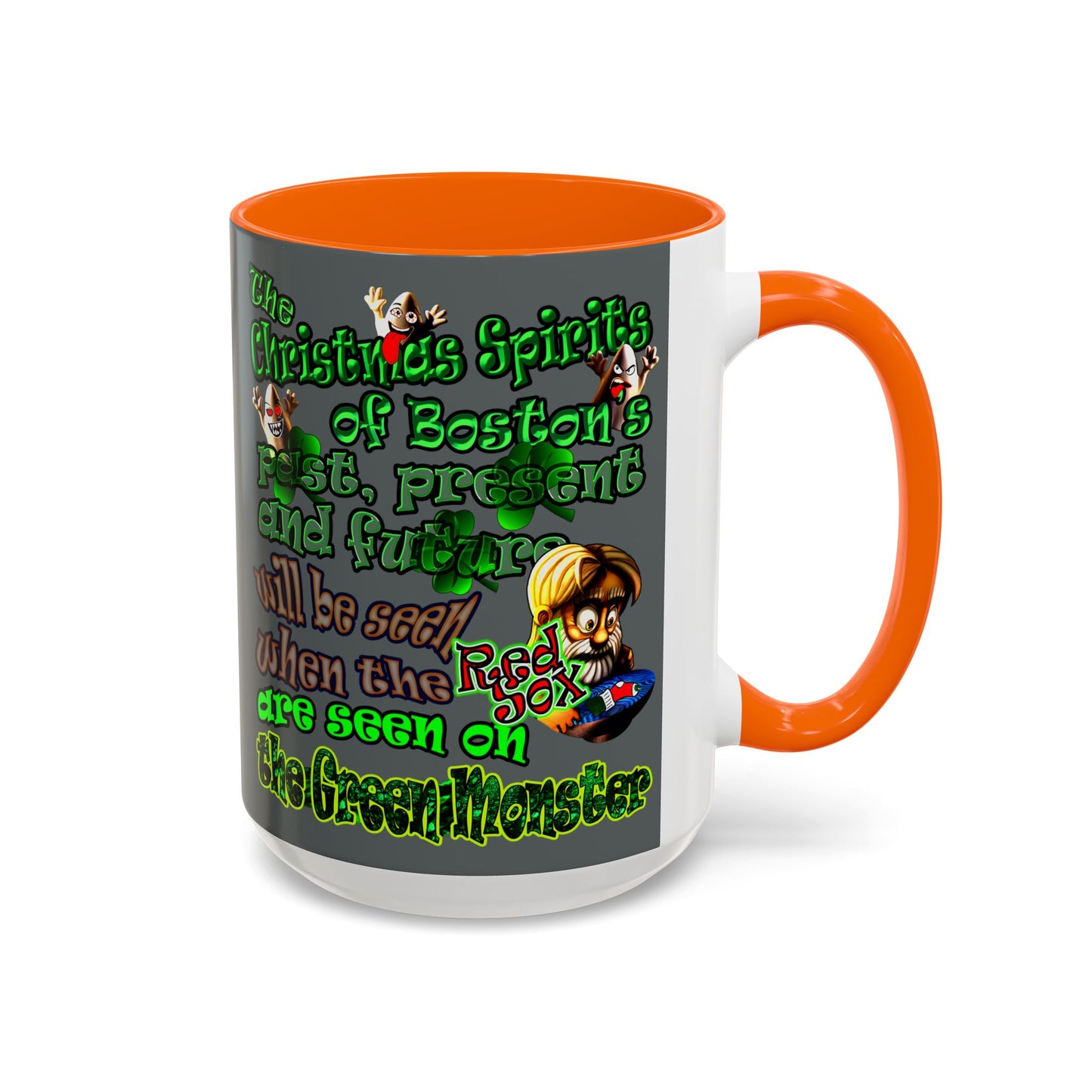 christmas spirits of boston - Accent Mug (dark grey)