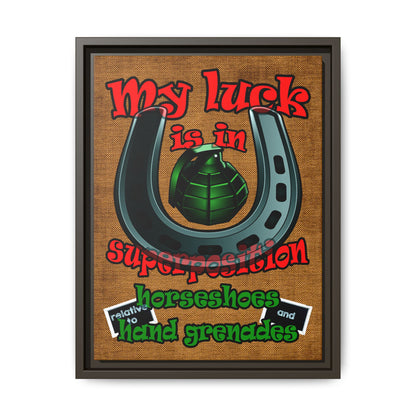 my luck - framed canvas art (brown papyrus)