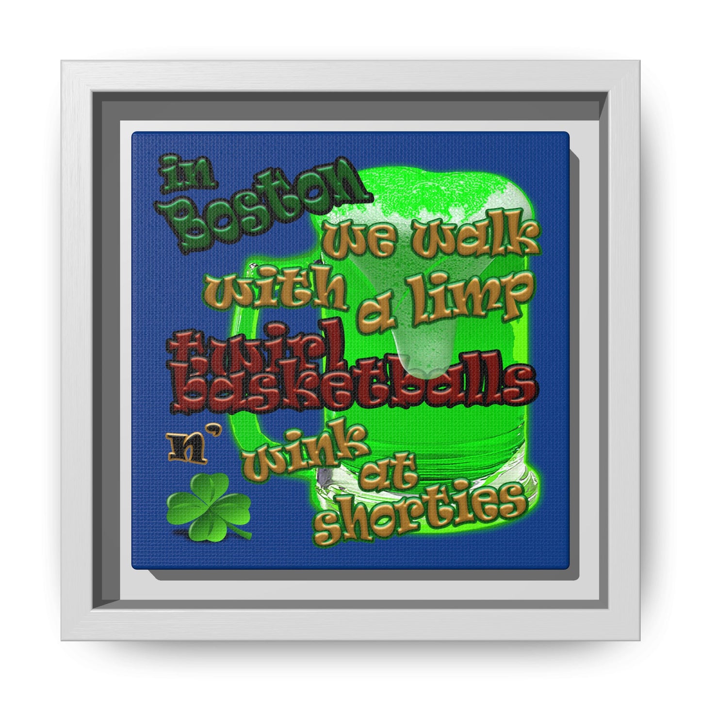 celtics logo - framed canvas art (dark blue)