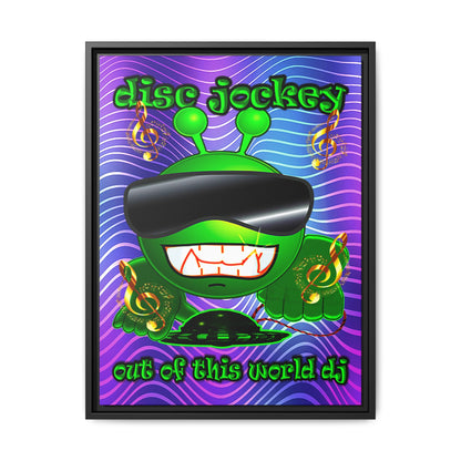 disc jockey - framed canvas art (purple wave)