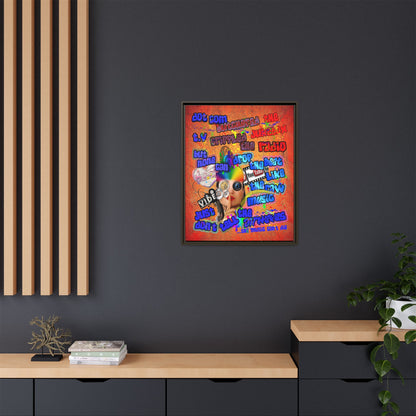 drop the beat - framed canvas art (burnt orange)