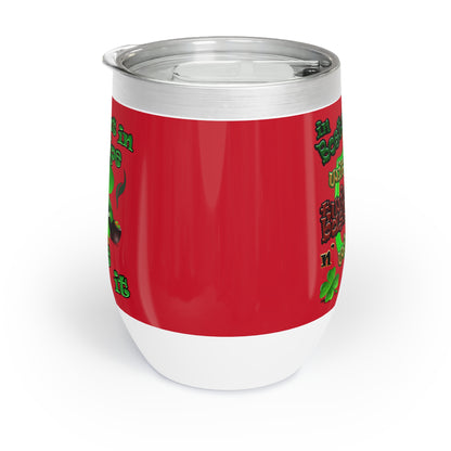 celtics logo - Chill Wine Tumbler (dark red)