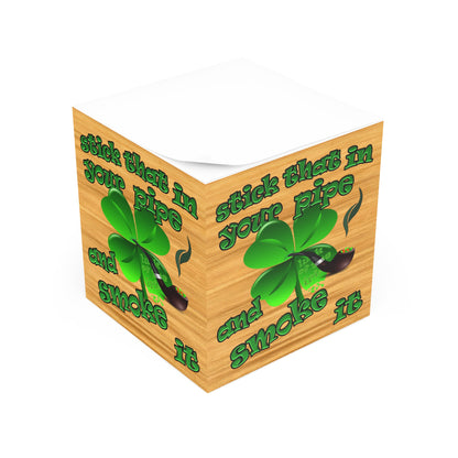 stick that in your pipe and smoke it - note cube (butterscotch wood finish)