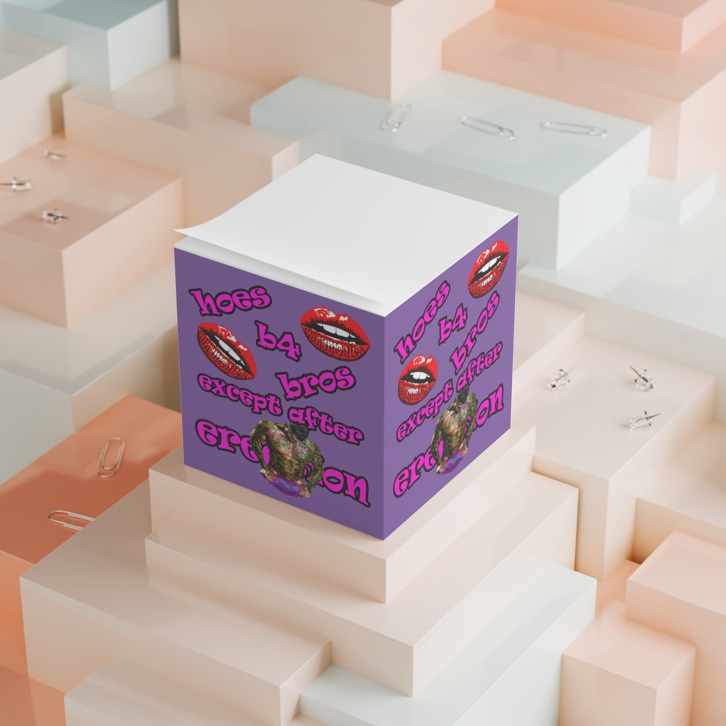 hoes b4 bros - note cube (light purple)