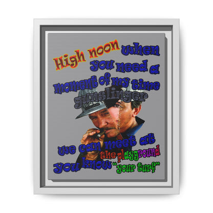 high noon - framed canvas art (grey)
