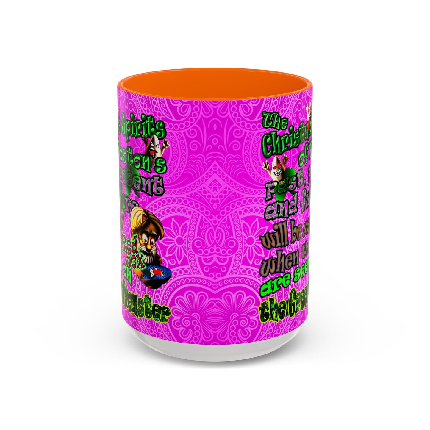 christmas spirits of boston - Accent Mug (pink swirl)