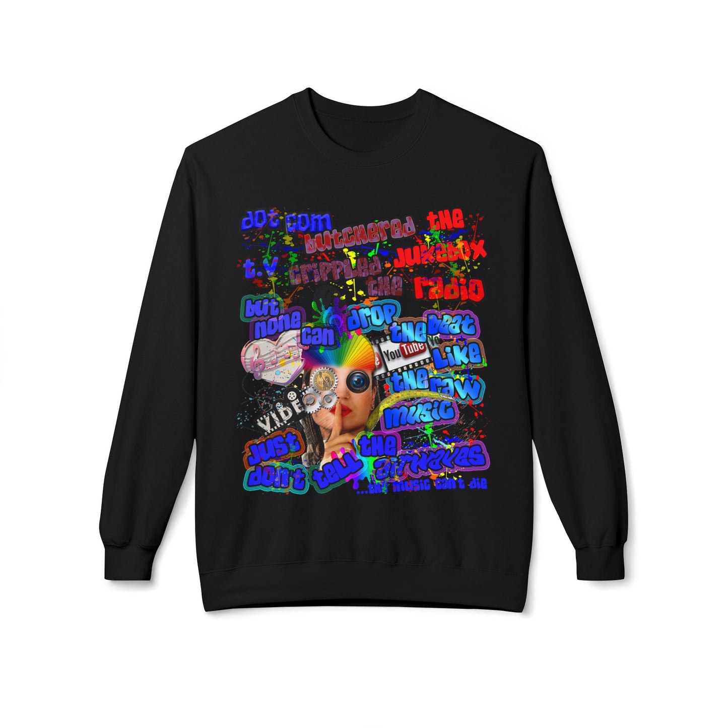 drop the beat - Unisex Midweight Softstyle Fleece Crewneck Sweatshirt