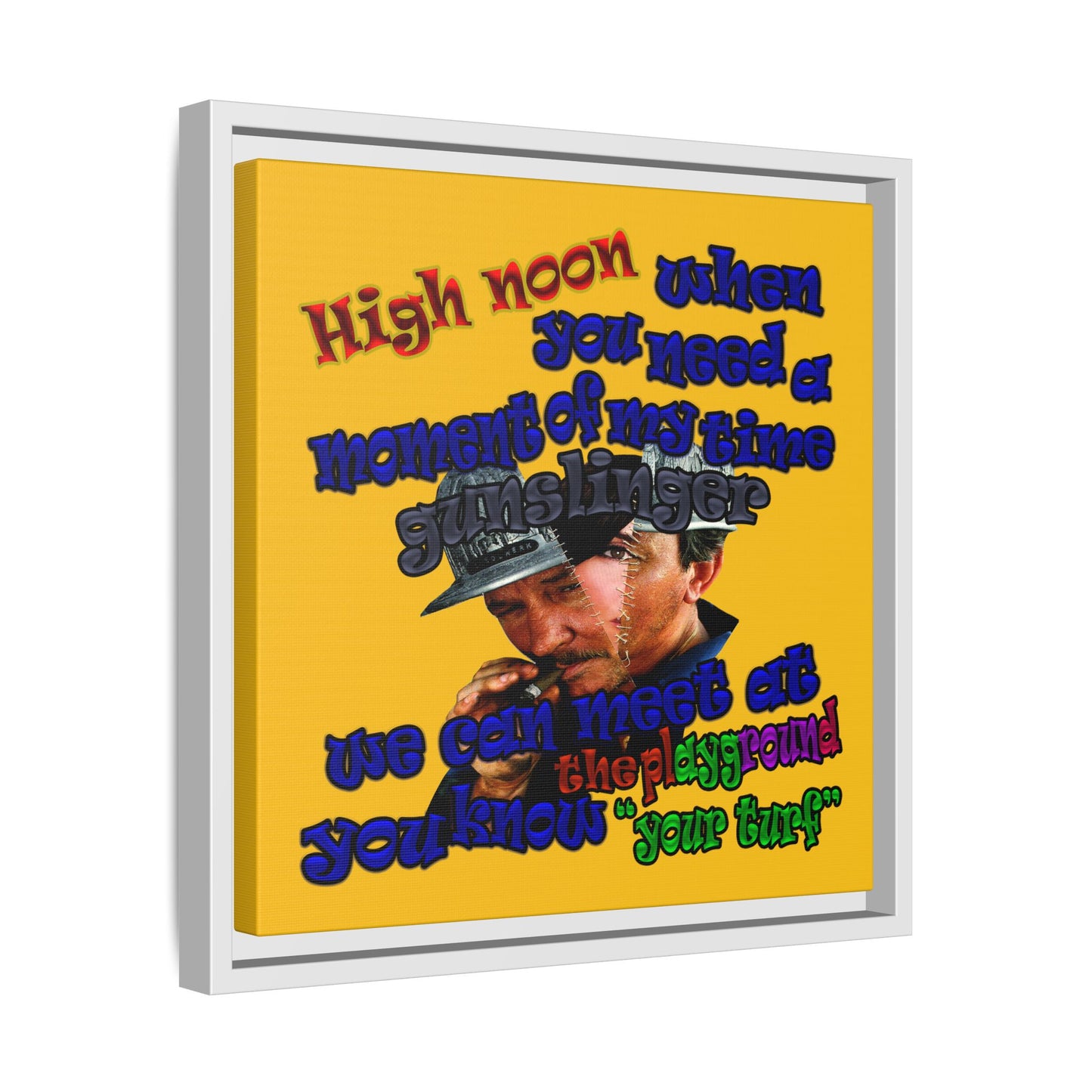 high noon - framed canvas art (yellow)