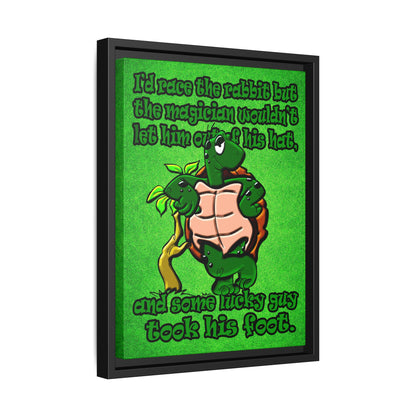 turtle race - framed canvas art (green turf)