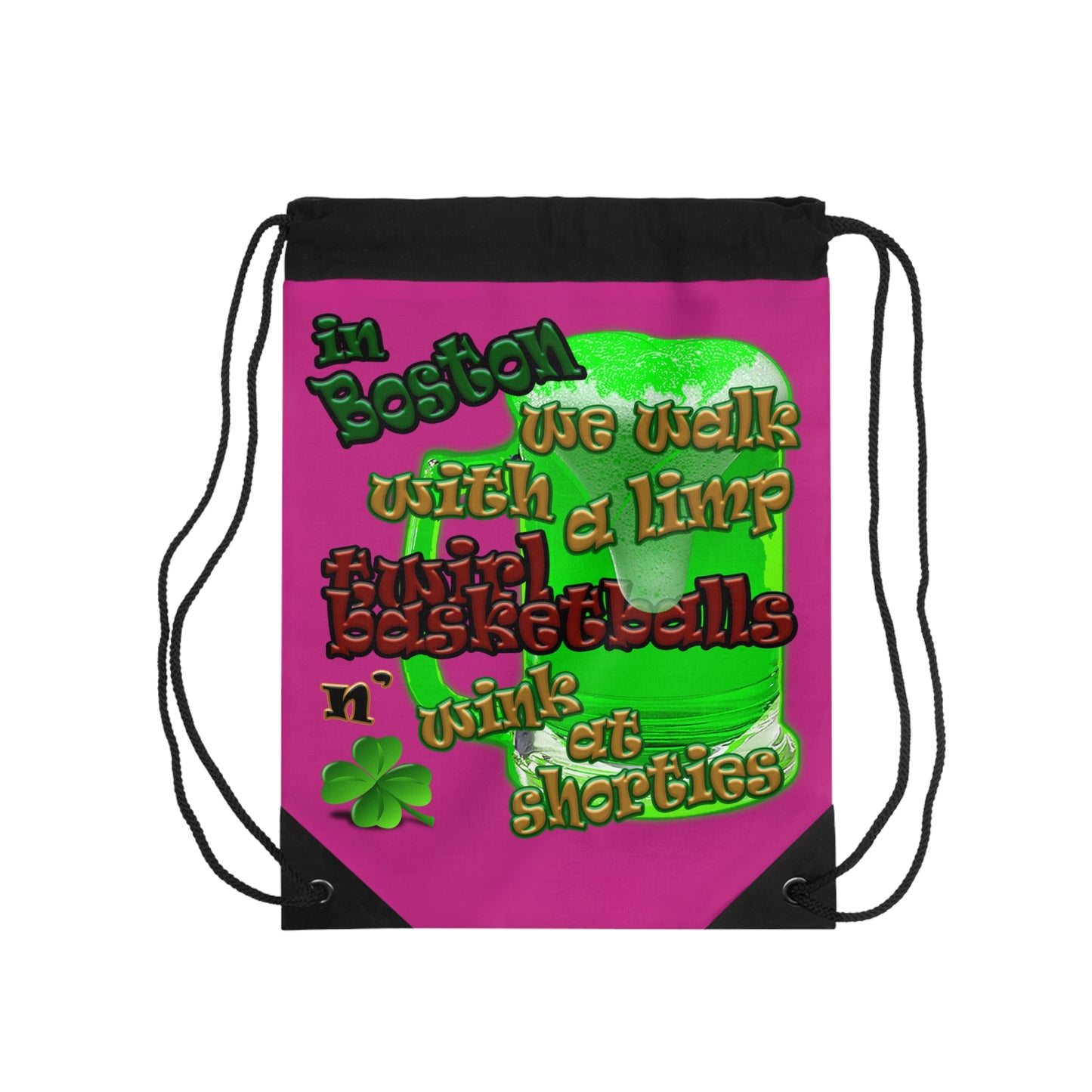 celtics logo - Drawstring Bag (pink)