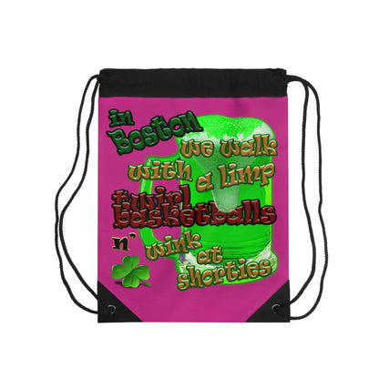 celtics logo - Drawstring Bag (pink)