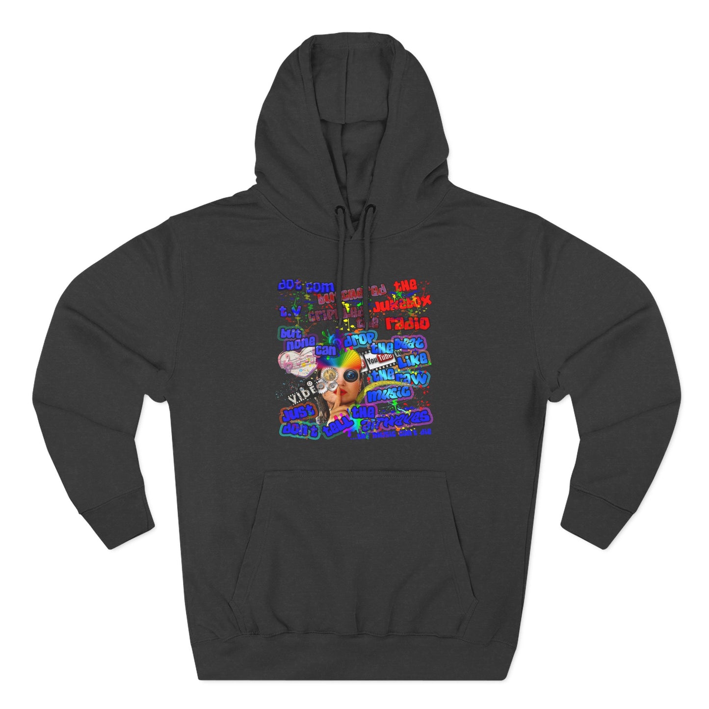 drop the beat - Three-Panel Fleece Hoodie