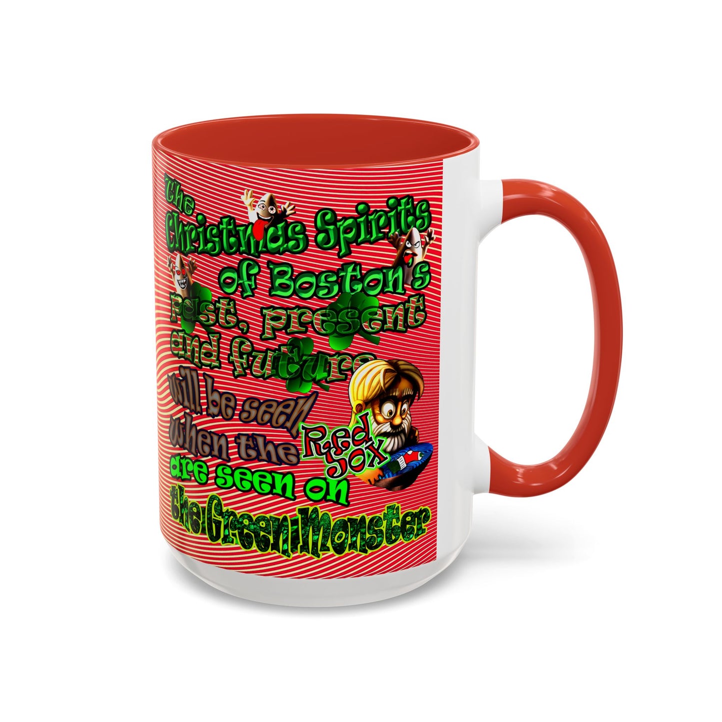 christmas spirits of boston - Accent Mug (yellow-orange wave)