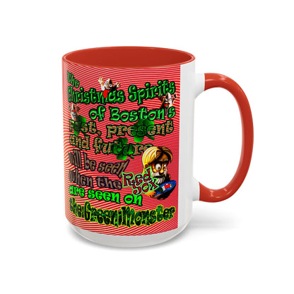 christmas spirits of boston - Accent Mug (yellow-orange wave)