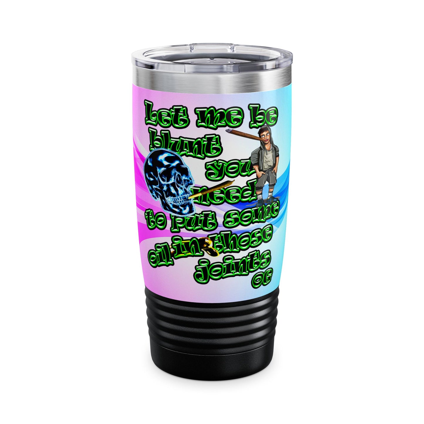 og - Ringneck Tumbler, 20oz (light blue-pink wave)