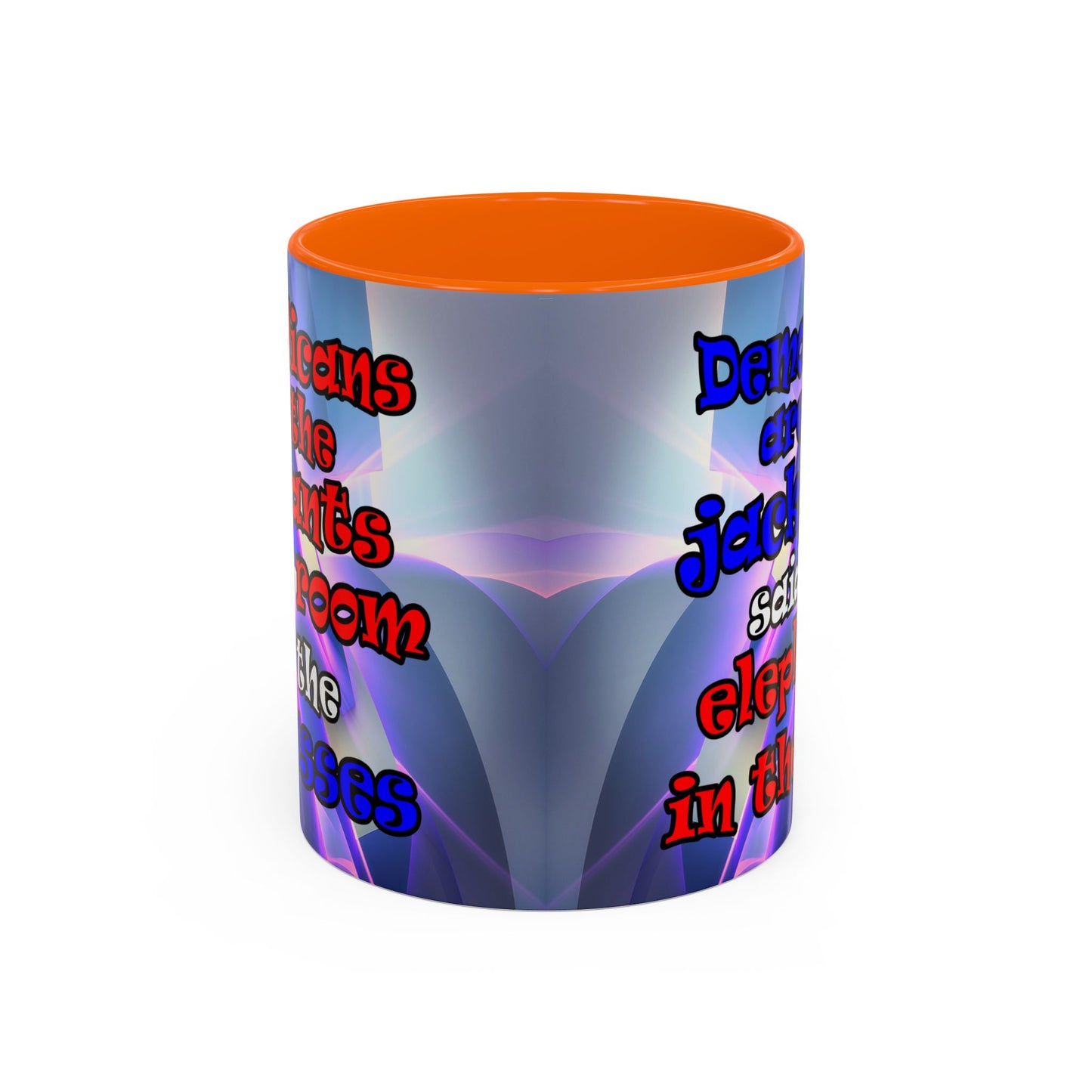 donkeys and elephants - Accent Mug (grey-pink wave)