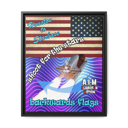 shoot for the stars - framed canvas art (purple wave)