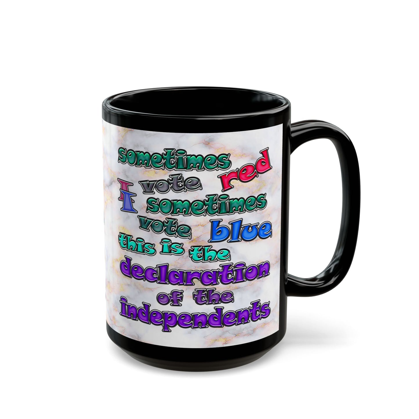 declaration of the independents - Black Mug (white marble)