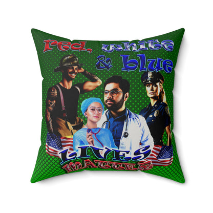 rw&b lives matter - Faux Suede Square Pillow - (logo green)