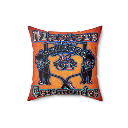 em cee squared - Faux Suede Square Pillow - (burnt orange)