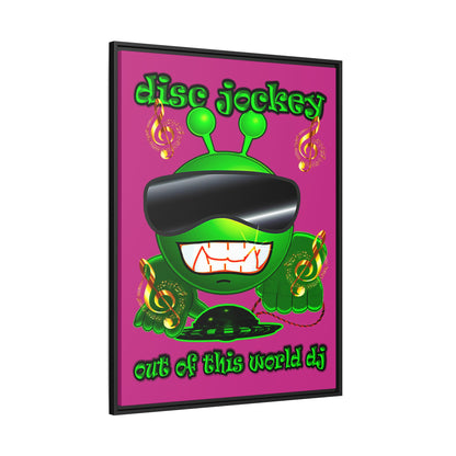 disc jockey - framed canvas art (pink)