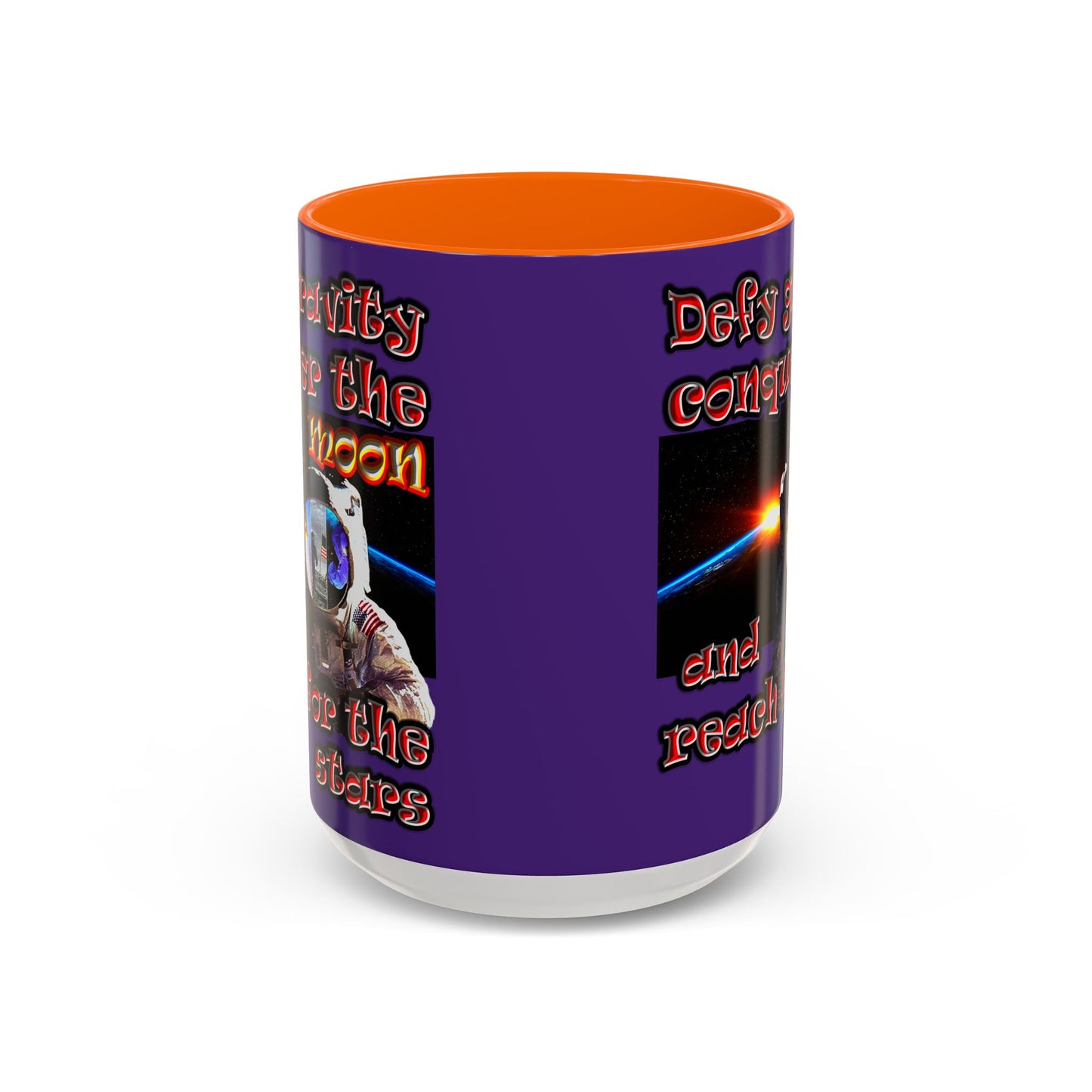 defy conquer reach - Accent Mug (purple)