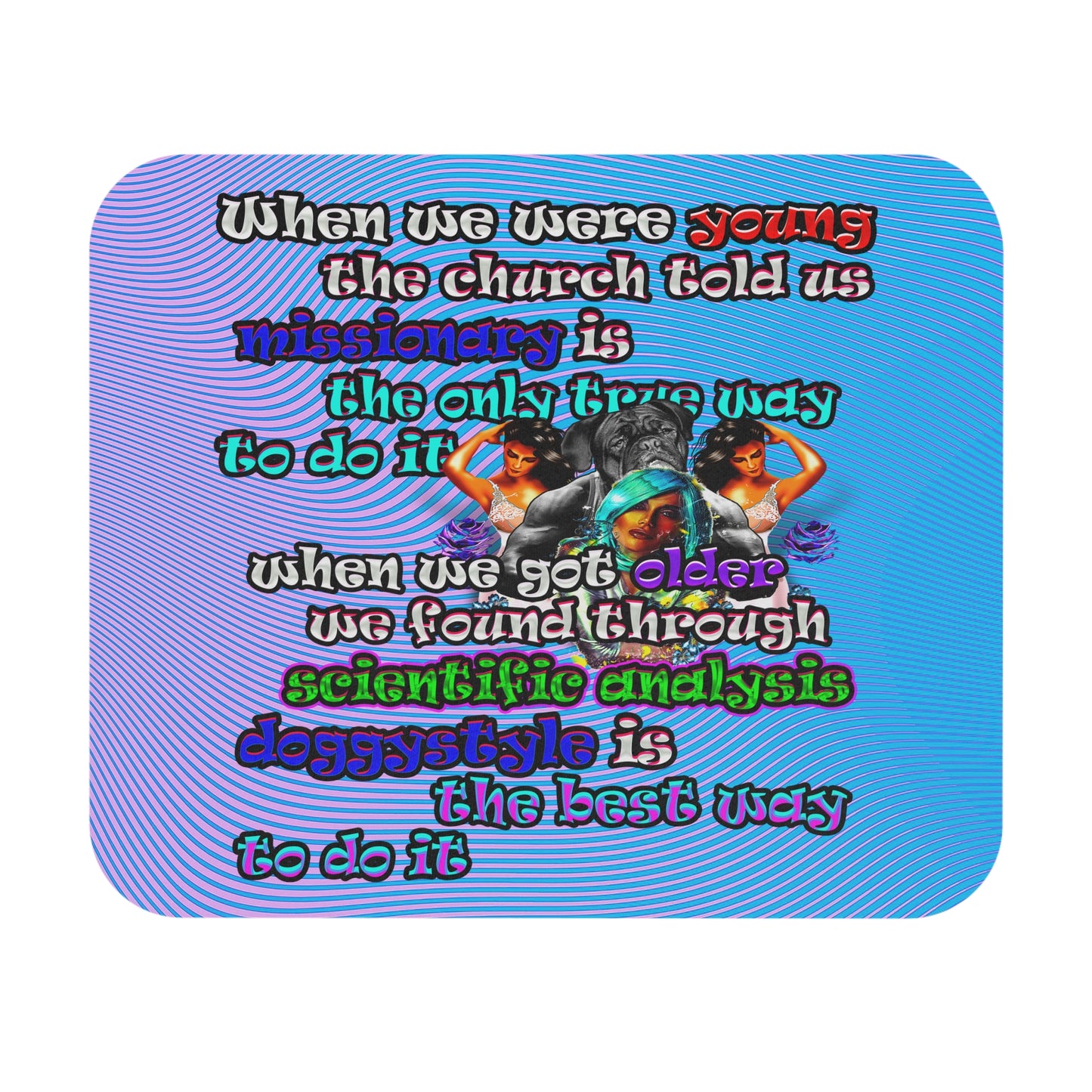 doggystyle - Mouse Pad (Rectangle) (light blue-purple wave)