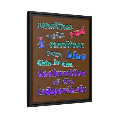 declaration of the independents - framed canvas art (brown)