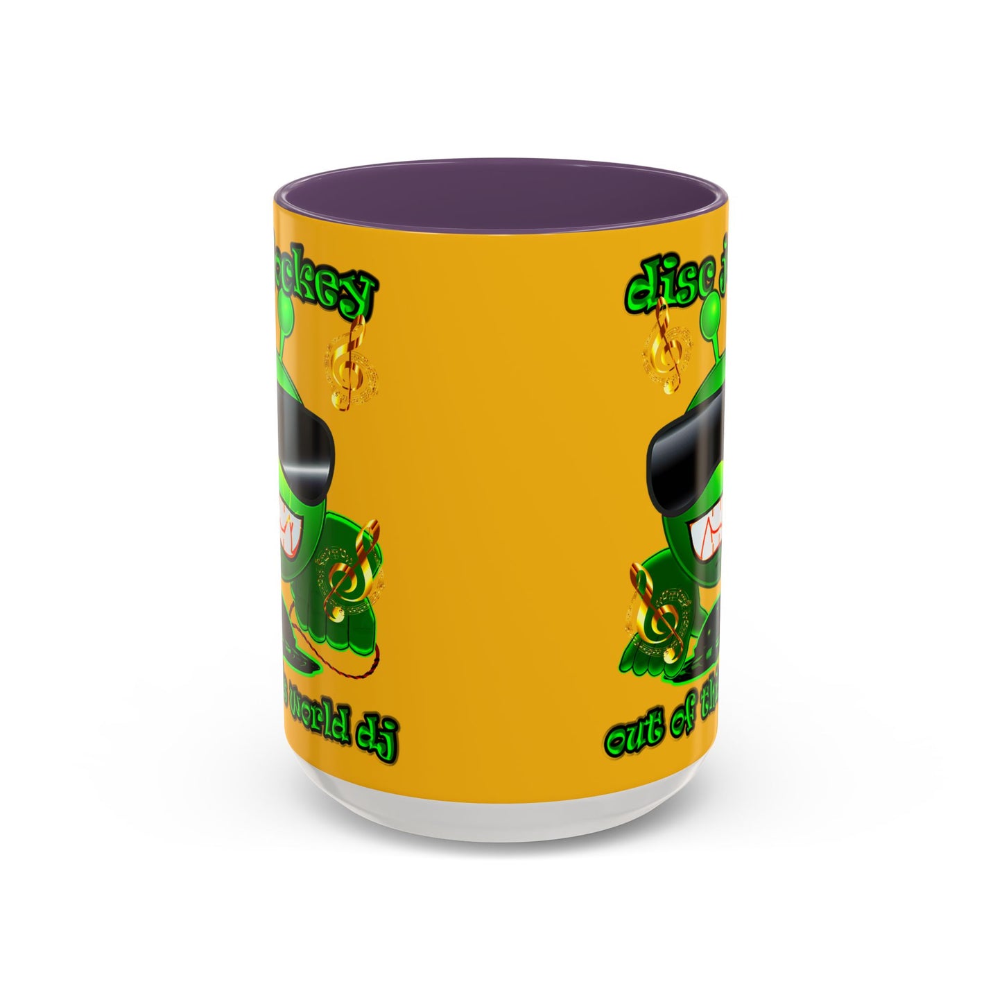 disc jockey - Accent Mug (yellow)