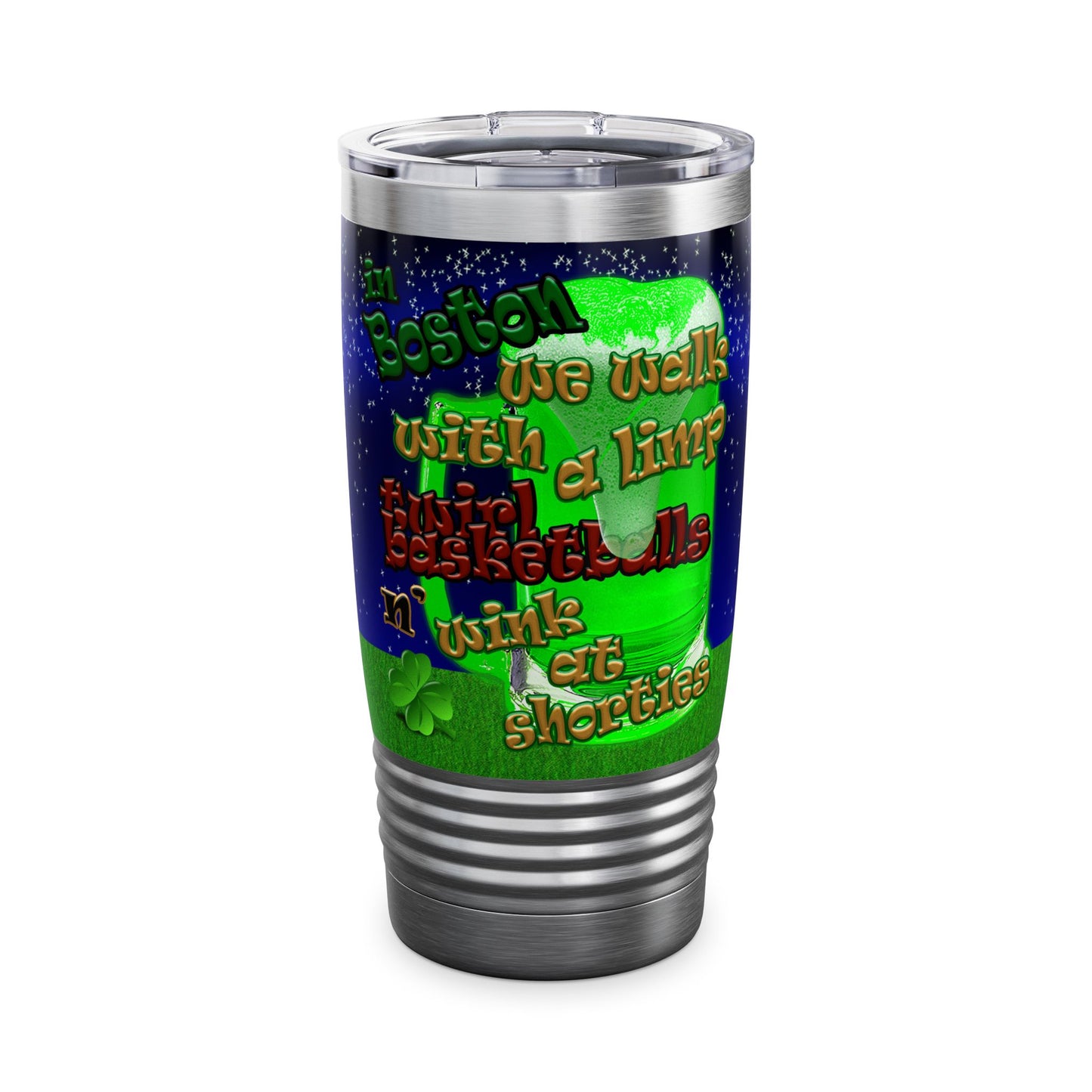 celtics logo - Ringneck Tumbler, 20oz ('snoops' background)