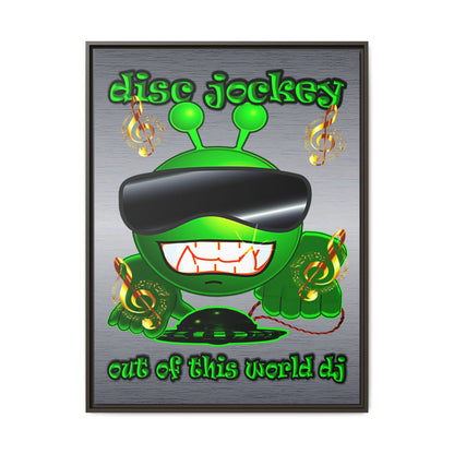 disc jockey - framed canvas art (brushed nickel)