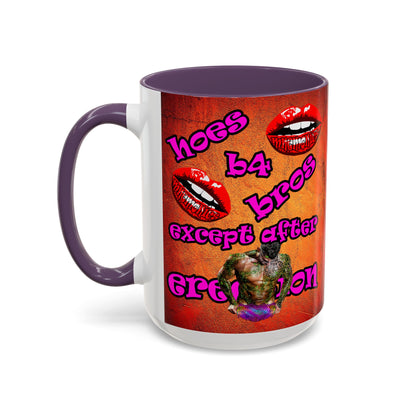 hoes b4 bros - Accent Mug (burnt orange)