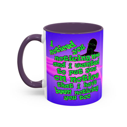 noticed you noticing - Accent Mug (purple-pink wave)