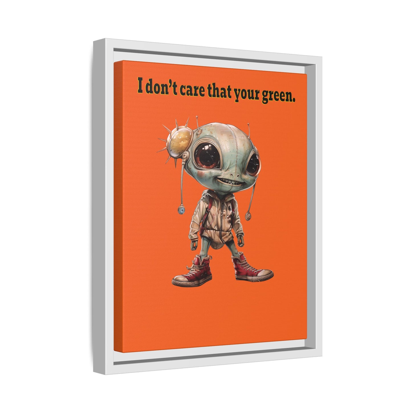 I don't care that your green - framed canvas art (orange)