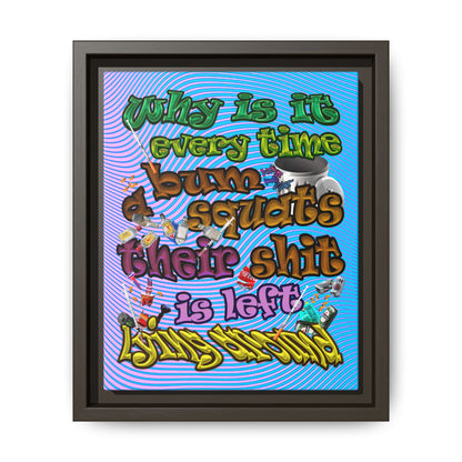the bum's shit - framed canvas art (light blue-purple wave)