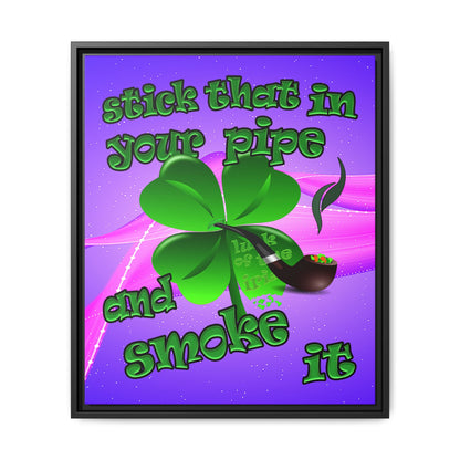 stick that in your pipe and smoke it - framed canvas art (purple-pink wave)