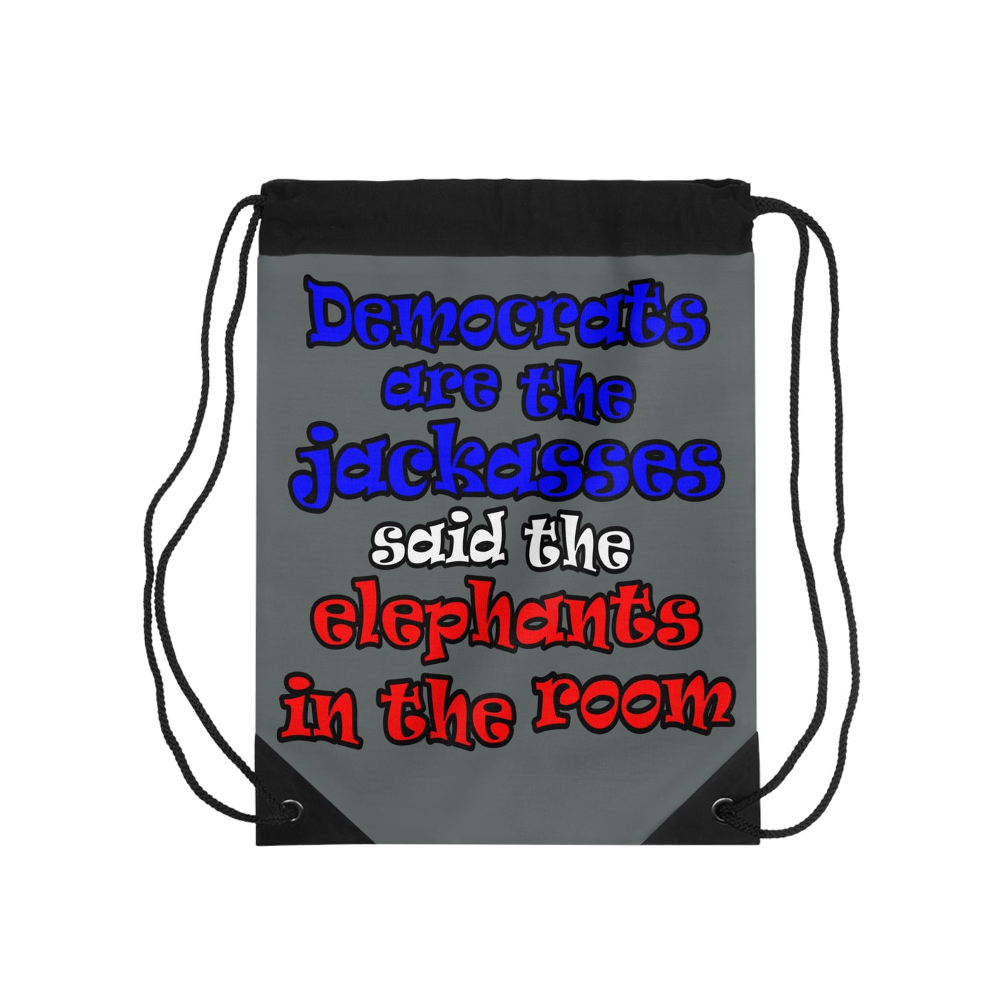 donkeys and elephants - Drawstring Bag (dark grey)