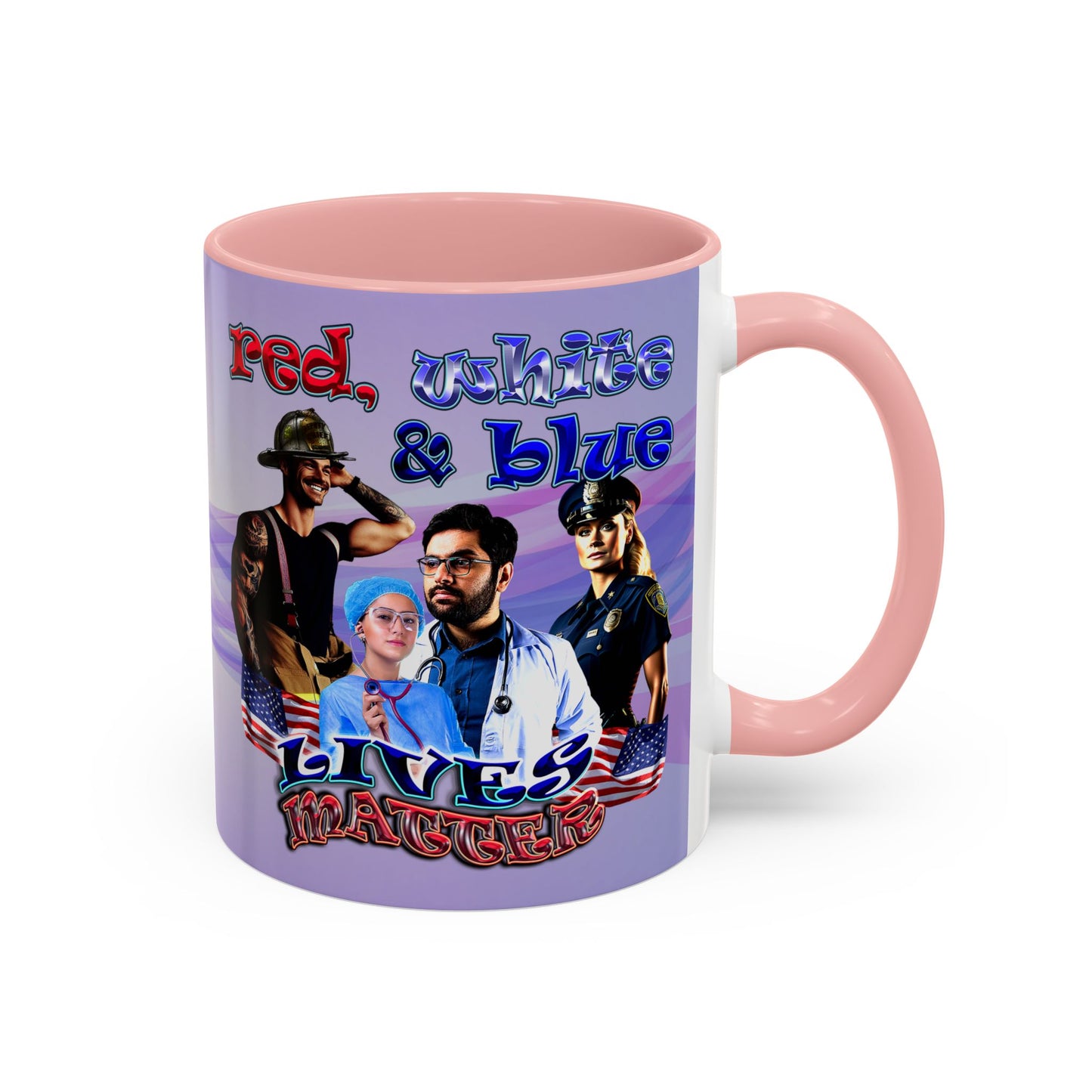 rw&b lives matter - Accent Mug (light blue-pink wave)