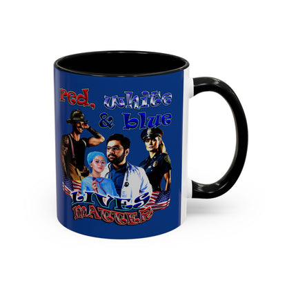 rw&b lives matter - Accent Mug (dark blue)
