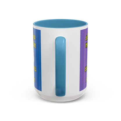 shoot the moon again - Accent Mug (light blue-purple wave)