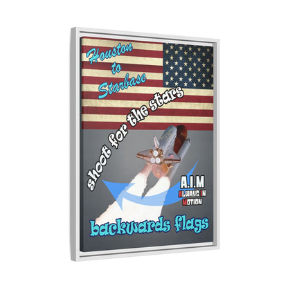 shoot for the stars - framed canvas art (grey-light grey)