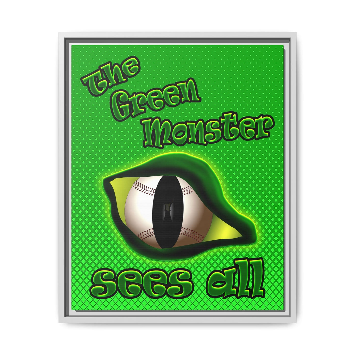 green monster - framed canvas art (logo green)